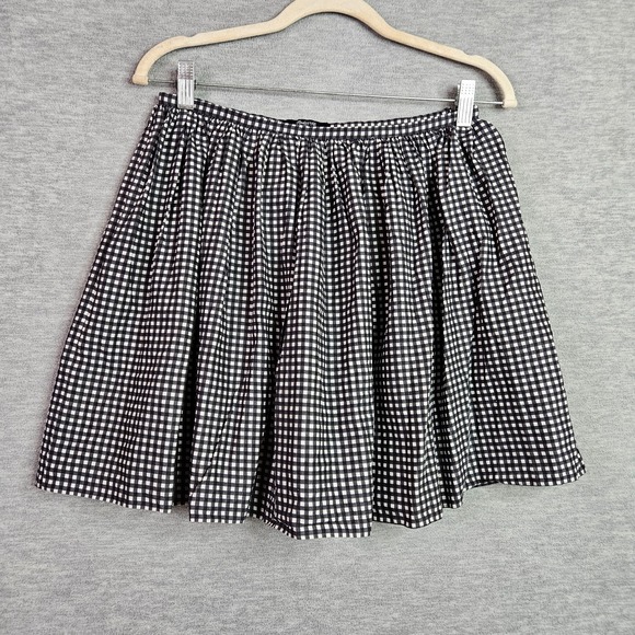 Madewell Dresses & Skirts - Madewell Women Gingham Mini Skirt Size 4 Black White Checkered